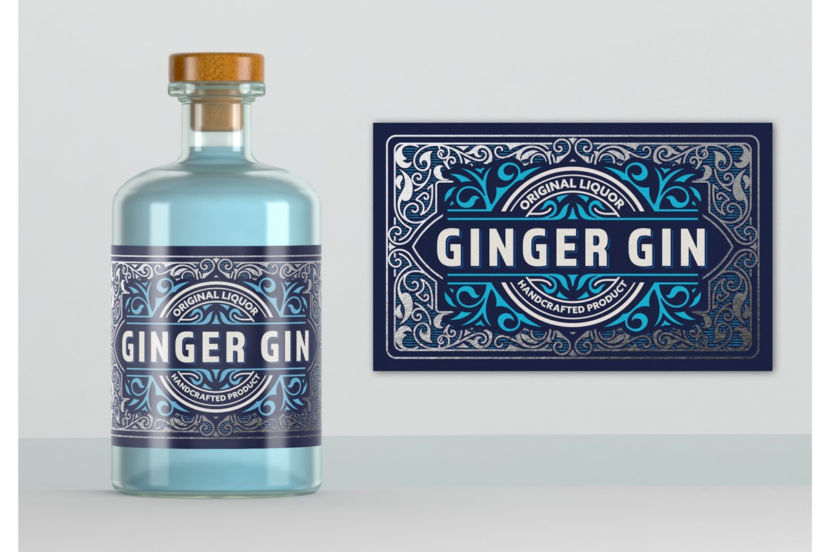 Vintage liquor label, a Card Template by OneVectorStock