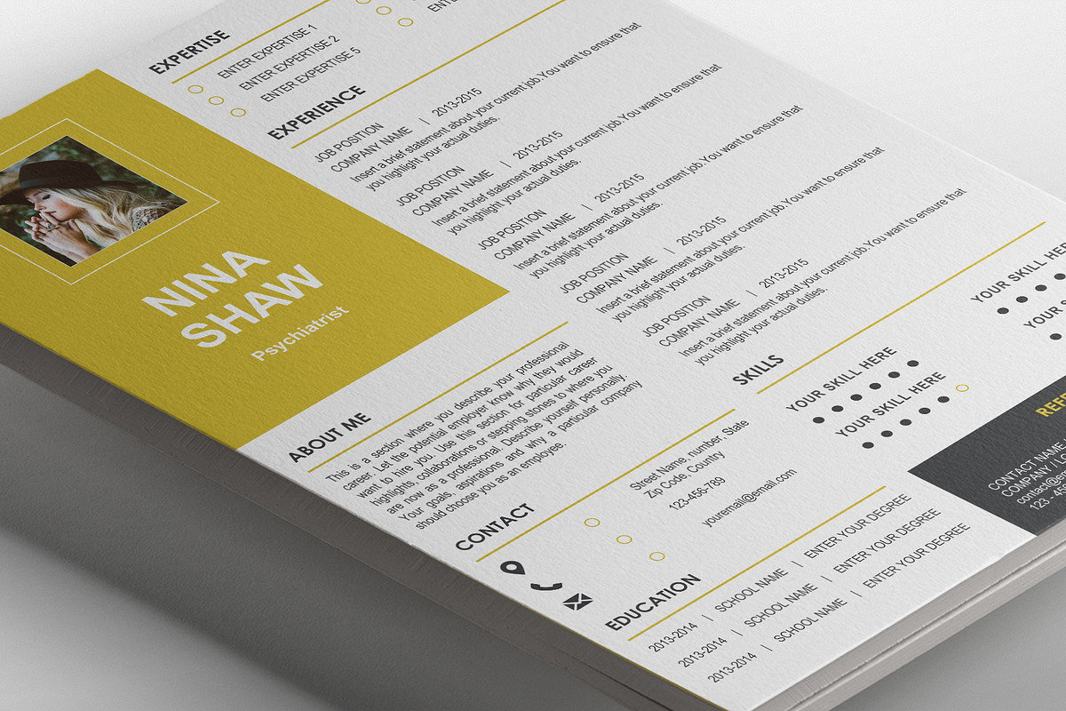 Perseus Resume Template, a Templates & Theme by Nina Shaw (Photo 3 of 8)