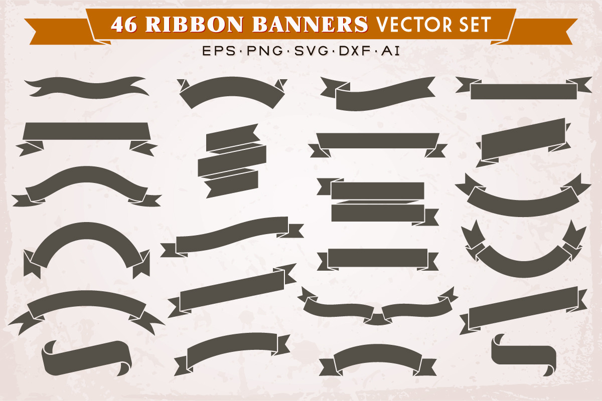 46 Ribbon Banners Silhouettes Vector, an Object Graphic by Digiselector Design Goods (Photo 3 of 3)
