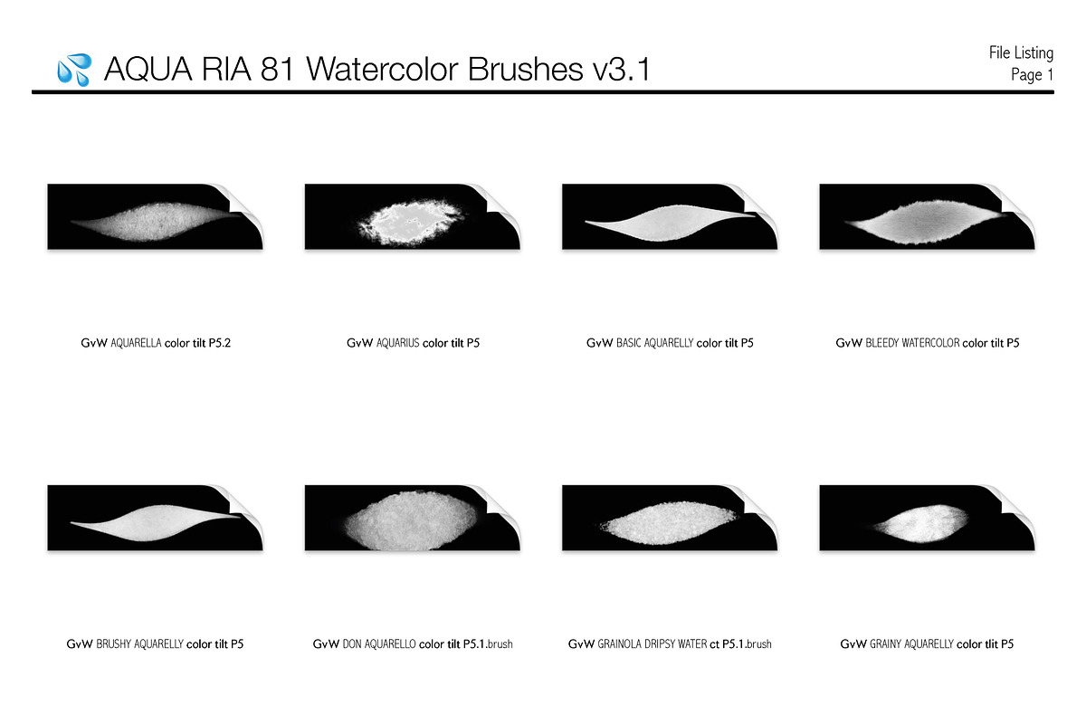 AQUA-RIA: 110+ Watercolor Brushes, a Brush Add-On by Georg's Procreate Brushes (Photo 2 of 6)