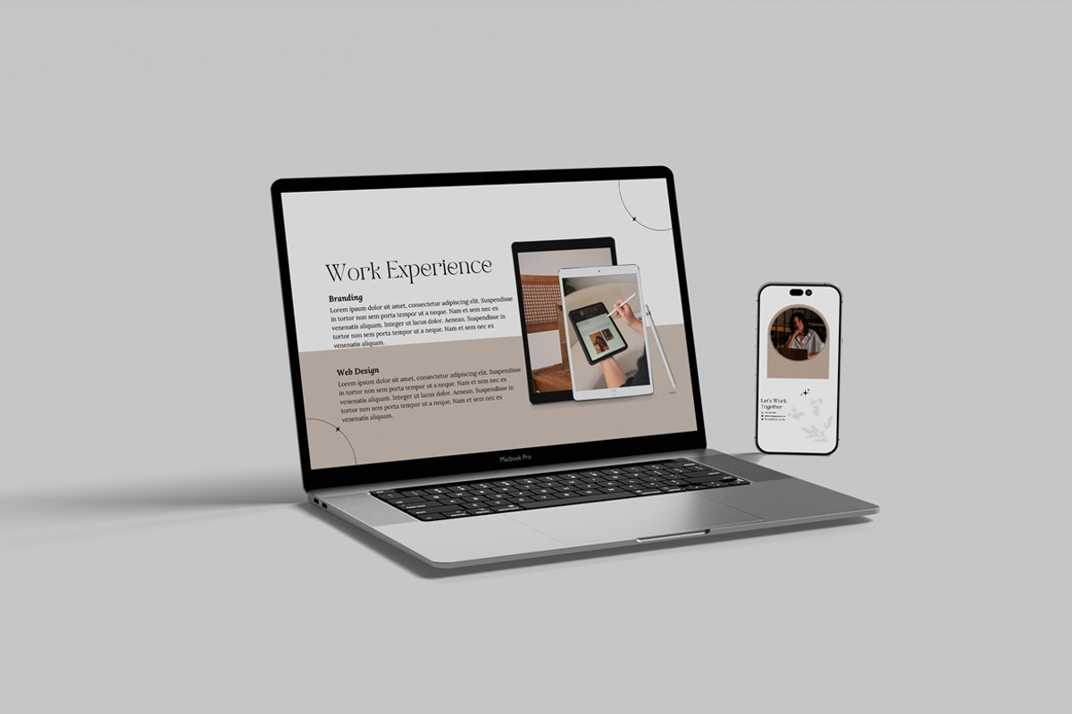 Laptop and iPhone mockup, a Wearable Device Mockup by Creative_A23 (Photo 5 of 6)
