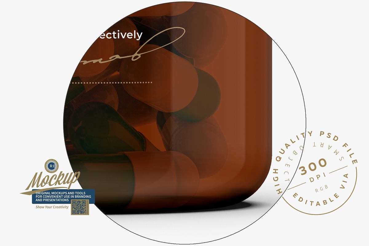Clear Pills Bottle Mockup, a Packaging Mockup by Reformer Mockup (Photo 6 of 6)
