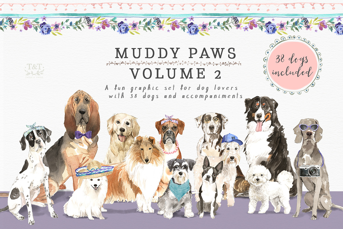 Muddy Paws Volume 2 - More Dogs!, an Illustration by Twigs and Twine (Photo 1 of 11)