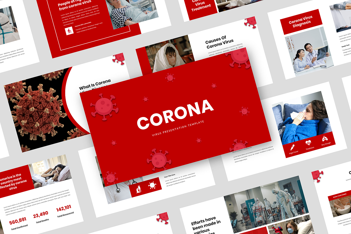 Corona - Virus PowerPoint, a Presentation Template by Biwarastudio (Photo 1 of 5)