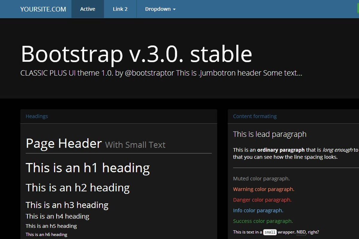 Bootstrap 3.0. theme black&blue skin, a Bootstrap Template by Bootstraptor (Photo 1 of 5)