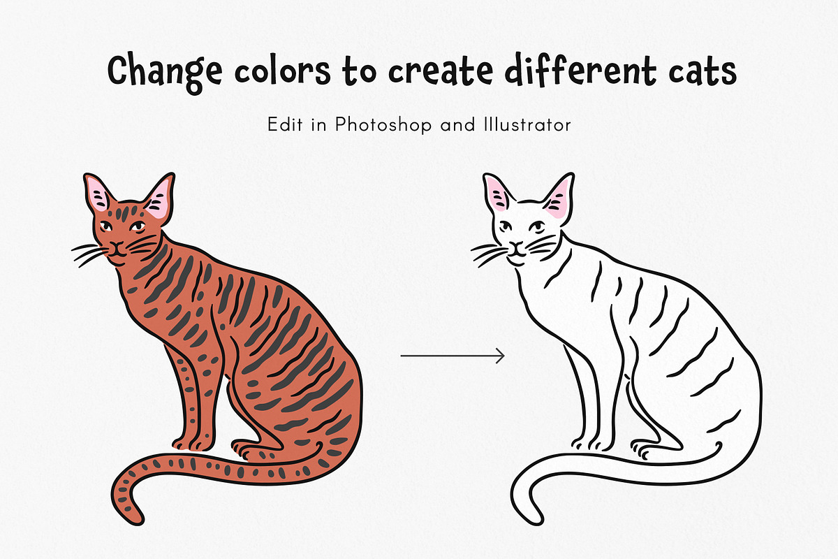 Cats! Vector Clip Art Illustrations, an Animal Illustration by rouxsupplyco (Photo 7 of 9)