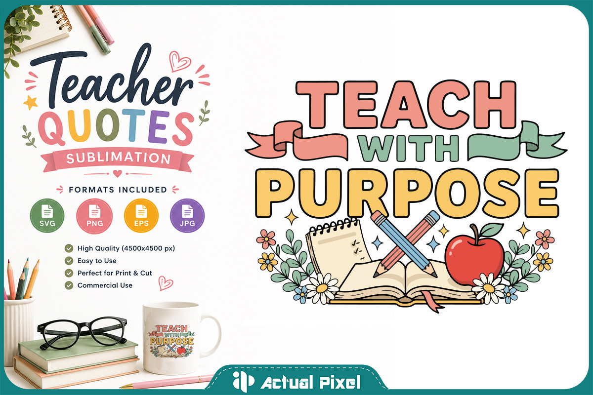 Teacher Quotes Sublimation Bundle, an Education Illustration by Actual Pixel (Photo 6 of 18)