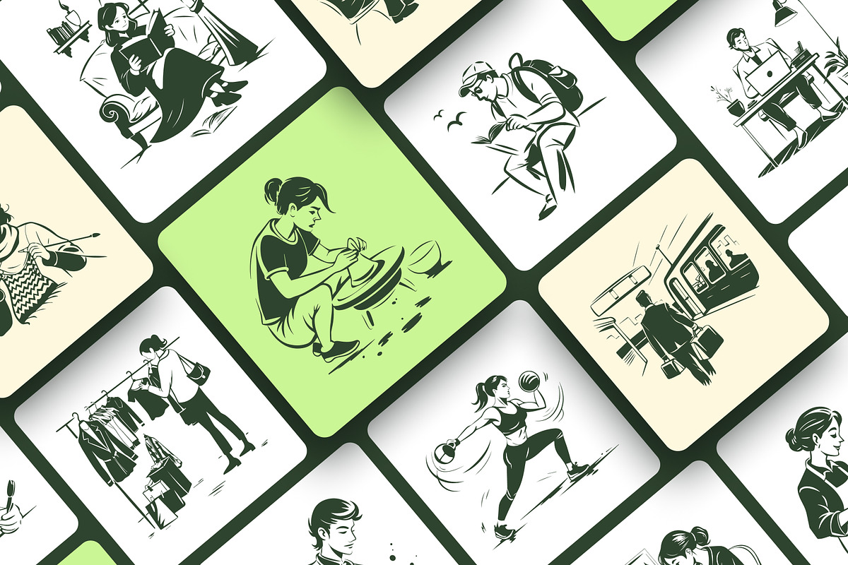 Hand Drawn Lifestyle Illustrations, a Person Illustration by Brickclay (Photo 6 of 9)