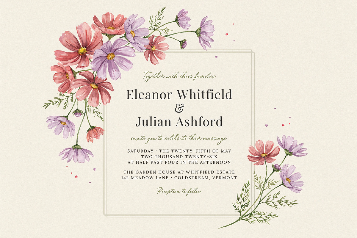 Cosmos Watercolor Floral Clipart, a Decorative Illustration by ForhadGFX (Photo 2 of 15)