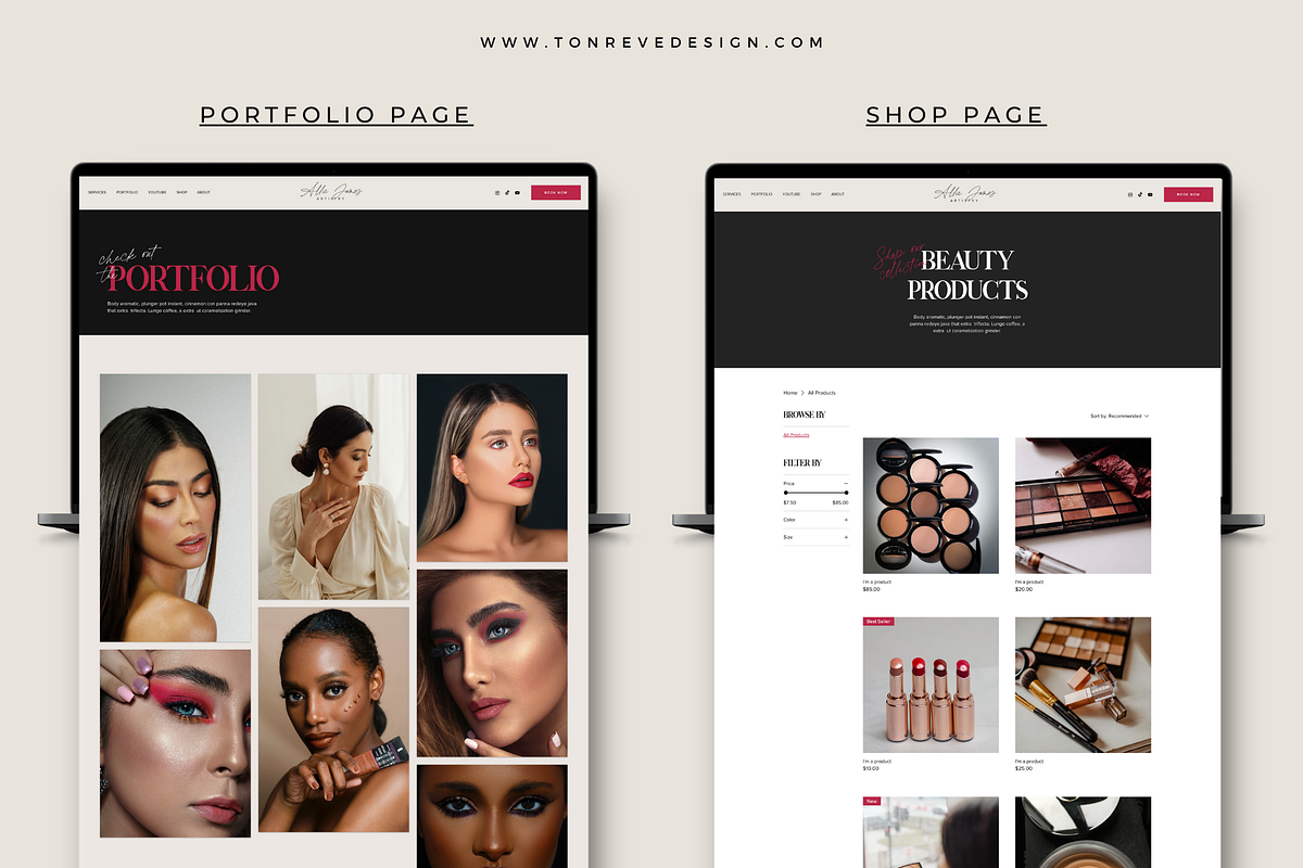 Makeup Artist Wix Website Template, a Wix Template by Ton Rêve Design Studio (Photo 6 of 9)