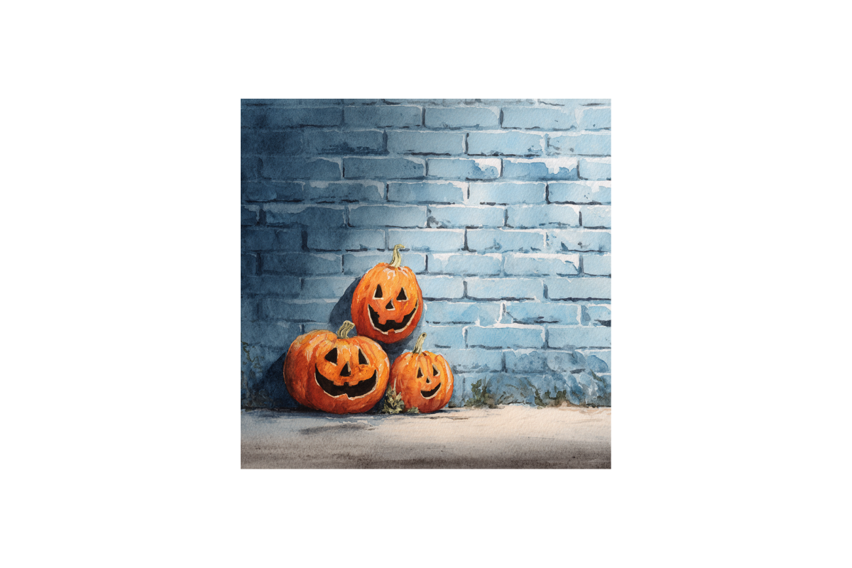 Halloween Brick Clip Art Backgrounds, a Decorative Illustration by PcuDesigns Illustrations (Photo 2 of 3)