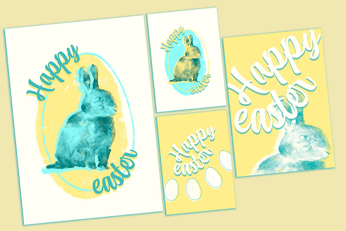 Happy Easter Rabbit Print Set, a Print Template by McLittle Stock (Photo 1 of 3)
