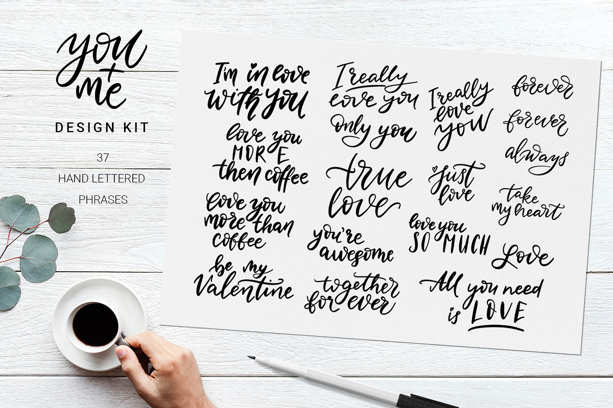 You + Me: hand drawn design kit, an Object Graphic by Gray Cat Graphics (Photo 9 of 21)