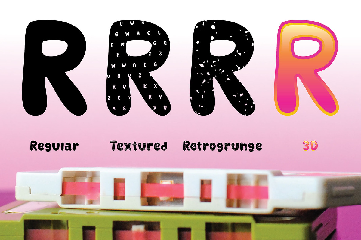 Retrofield - Pop retro family fonts preview 8