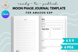 Moon Phase Journal Template KDP