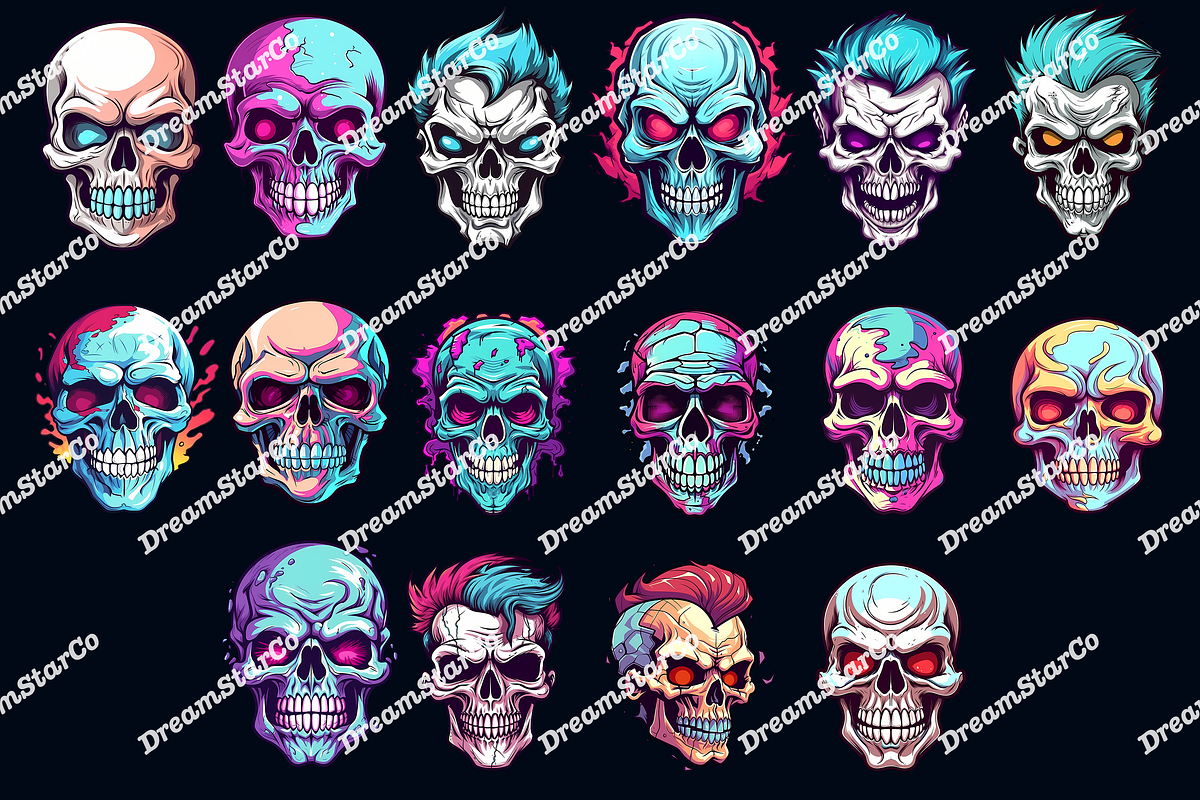 skull head clipart, an Object Graphic by DreamerStarCo (Photo 3 of 6)