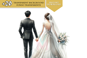 Bride And Groom Back Clipart Wedding