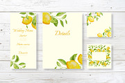 Lemons watercolor wedding set, an Invitation Template by Idressart (Thumbnail 4 of 8)