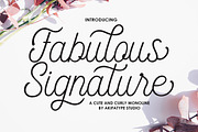 Fabulous Signature, a Script Font by Akifatype. (Thumbnail 1 of 7)