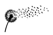 Dandelion Blow Silhouette Bundle, an Illustration by yasushie (Thumbnail 6 of 31)