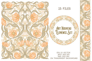 Set Of Art Nouveau Elements