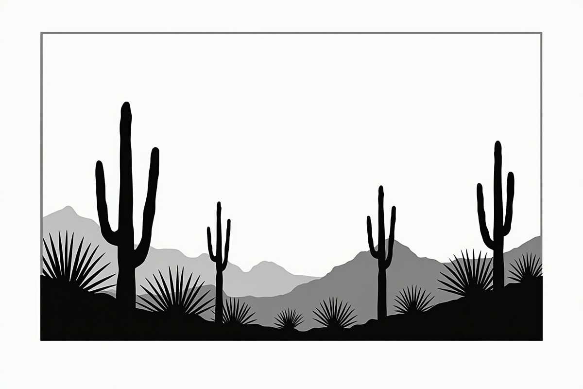 Monochrome Desert Nature Silhouette, an Illustration by jahid234 (Photo 11 of 15)