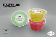 Clear Round Sauce Containers Mockup, a Cups & Container Mockup by INCDesign (Thumbnail 11 of 14)