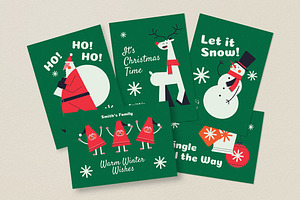 Holiday Retro Christmas Card, a Card Template by Guuver