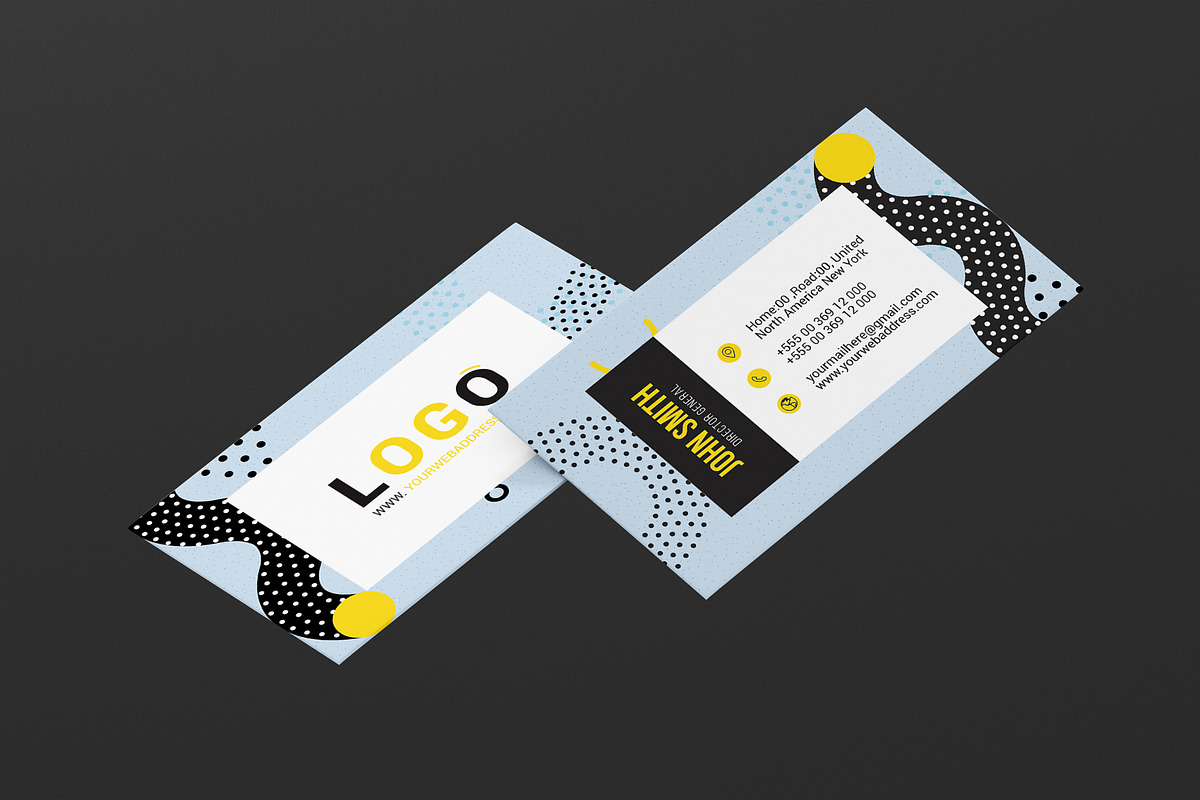 Memphis Business Card, a Business Card Template by ZAAS (Photo 4 of 6)