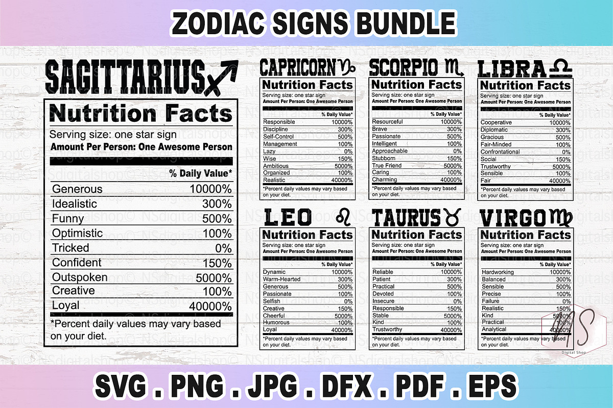 Zodiac Signs SVG Bundle, Astrology, an Illustration by NS Arts Shop (Photo 1 of 4)
