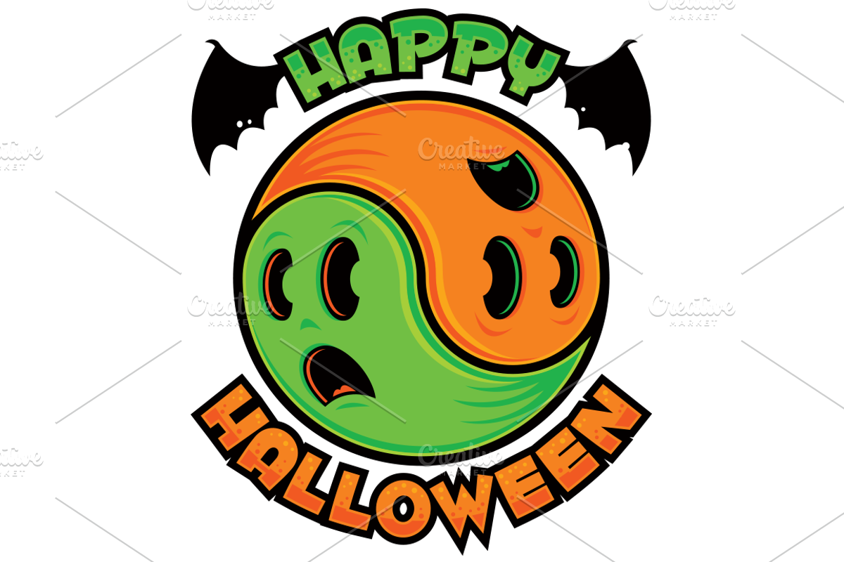 Happy Halloween Ghost Yin-Yang, an Illustration by Schwegel Illustration (Photo 2 of 2)