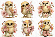 Funny Spring Owl Clipart, an Illustration by Craft Nest (Thumbnail 3 of 12)