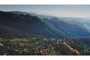 Aerial view of small village in the, a Nature Photo by Goinyk