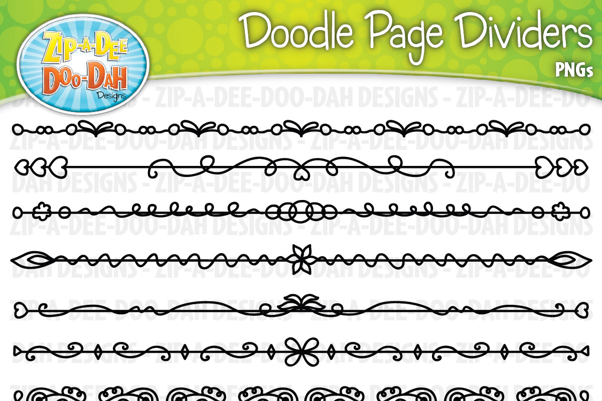 Doodle Page Divider Clipart Set 3, an Illustration by Zip-A-Dee-Doo-Dah Designs