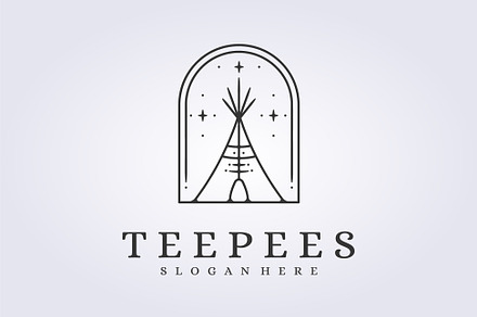 minimalist teepees badge logo icon, a Branding & Logo Template by Lodzrov