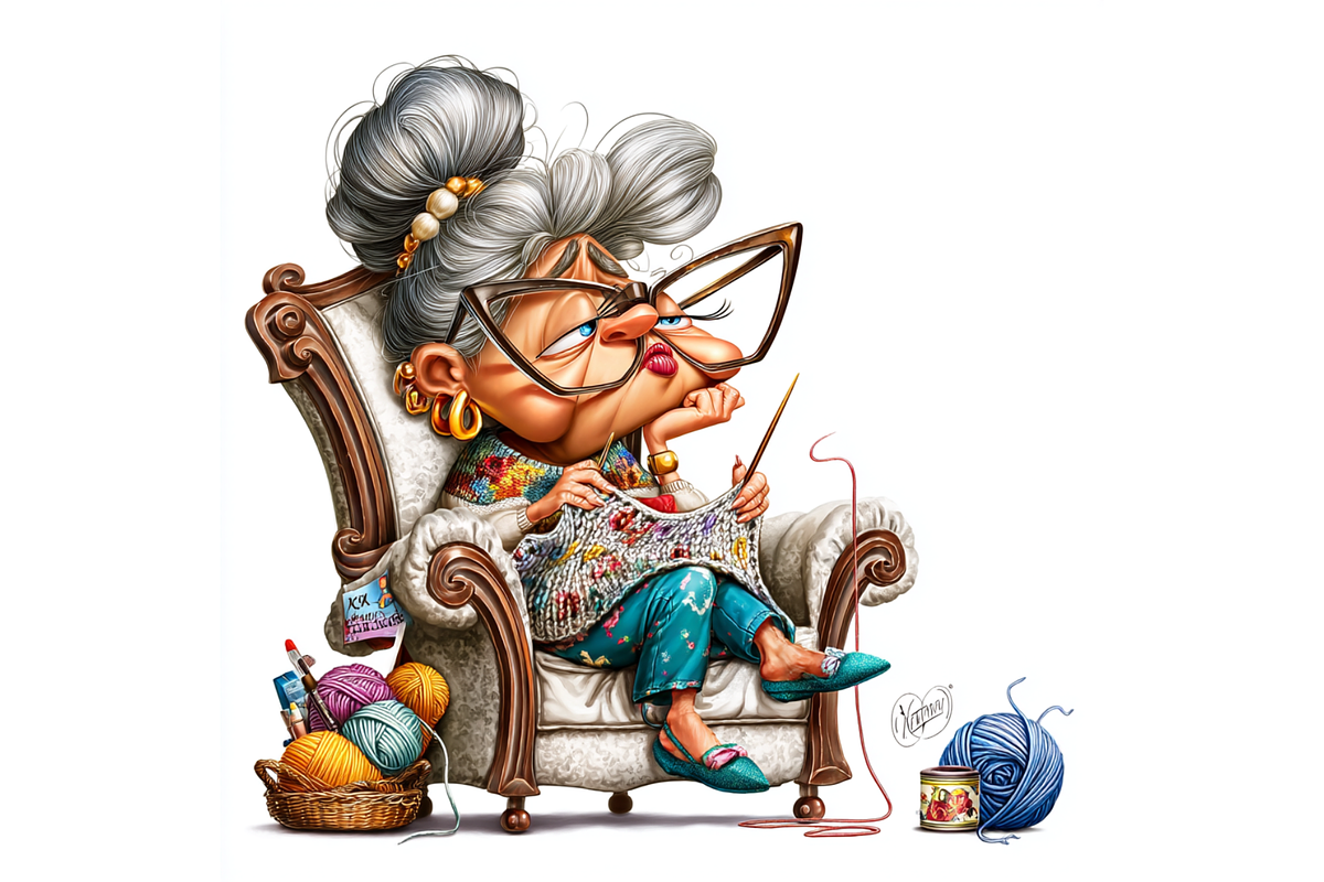 Prompt Funny Grandma Clipart, a Decorative Illustration by Creative design (Photo 2 of 7)