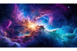 Colorful nebula with blue and purple, a Background Photo by Igor Tichonow