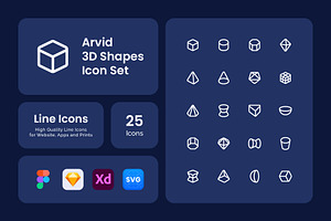Arvid - 3D Shapes Icon Set