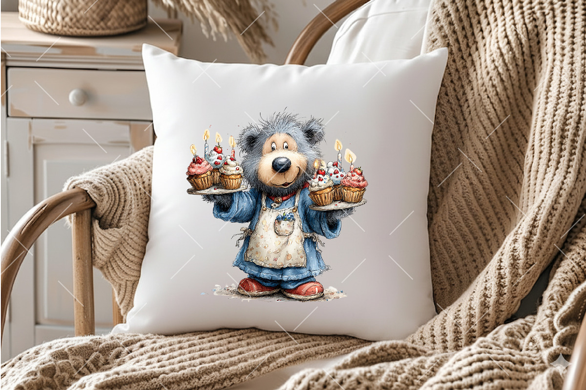 Whimsical Birthday Bear PNG Clipart, an Illustration by OK Design (Photo 5 of 6)