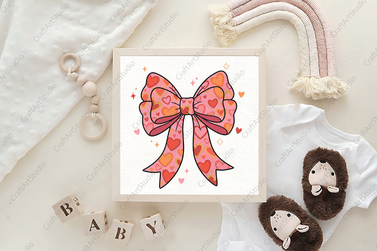 Valentines Day Coquette Bow PNG, an Illustration by CraftArtStudio (Photo 4 of 4)