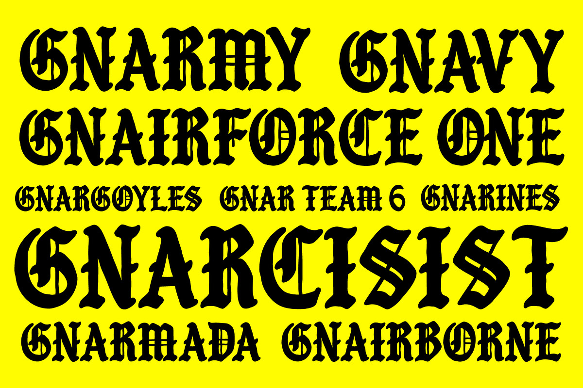 GNAR, a Blackletter Font by Loudoun Design Co. (Photo 3 of 6)