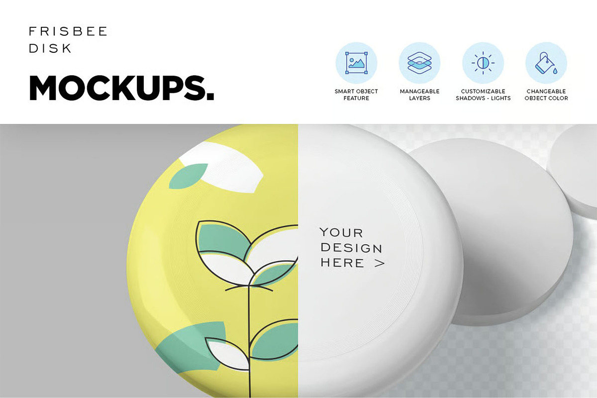 Frisbee Mockups, a Product Mockup by megostudi0 (Photo 5 of 5)