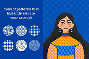 GEOMETRIC PATTERN BRUSHES PROCREATE, a Brush Add-On by seamless team (Thumbnail 3 of 6)