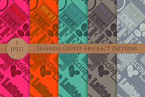 COFFEE Lettering Seamless Patterns