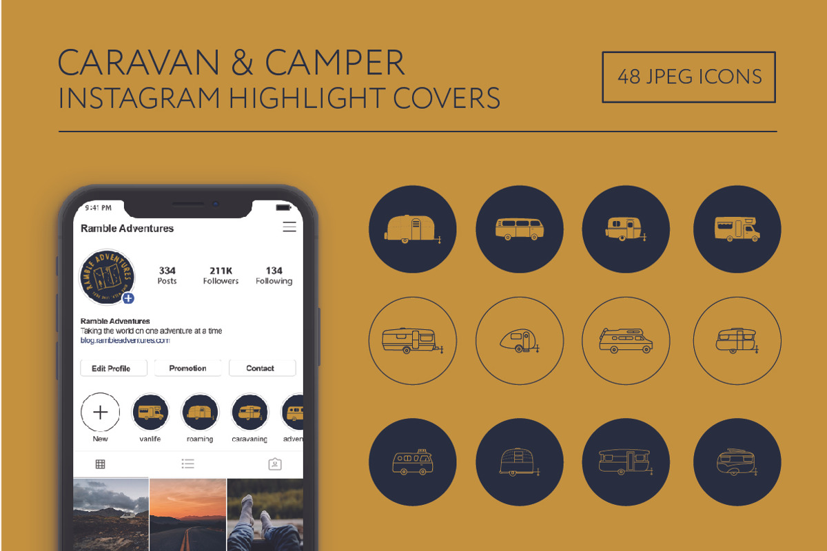 caravan & campers instagram covers, a Solid Icon by the cabin supply co (Photo 1 of 4)