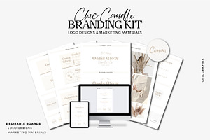 Candle Branding Kit Canva Template, a Branding & Logo Template by ChicGraphix