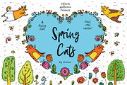 Spring Cats - 42 objects, an Illustration by Zooza Art (Thumbnail 1 of 7)