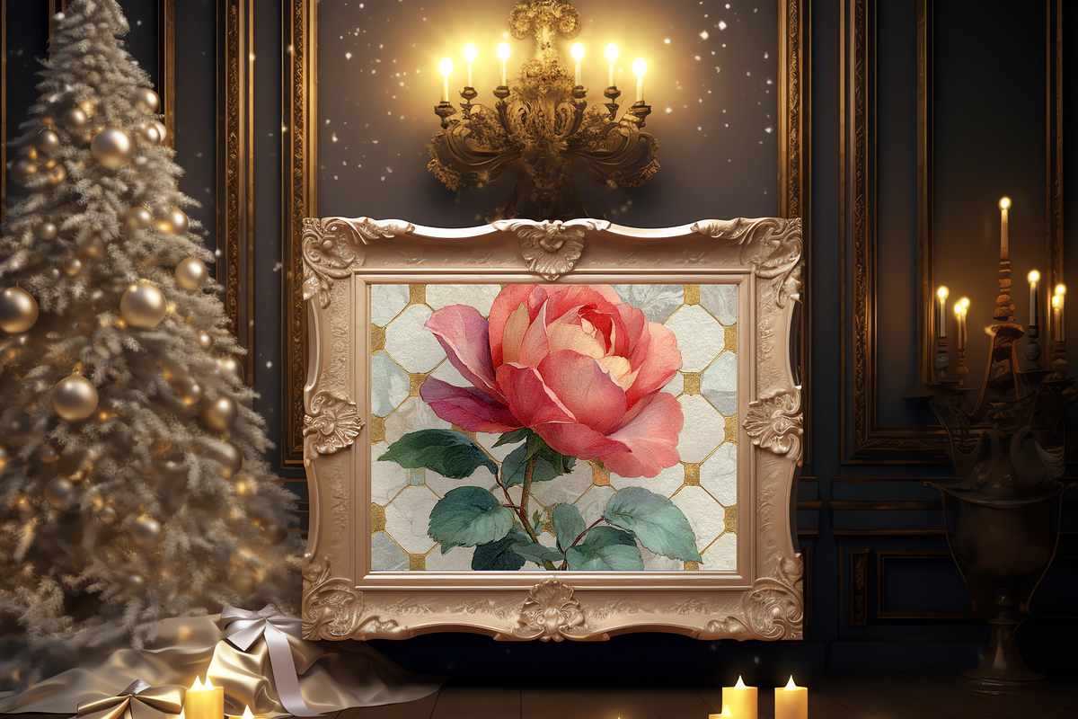 Pink and Gold Floral Digital Paper, a Pattern Graphic by LA Design (Photo 8 of 10)