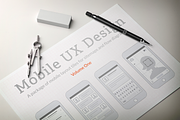 Mobile UX Design Tiles V1, a Device Mockup by firetuts (Thumbnail 1 of 4)