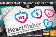 Colorful Flat Love Heart Logo Maker, a Branding & Logo Template by joyologo (Thumbnail 1 of 3)